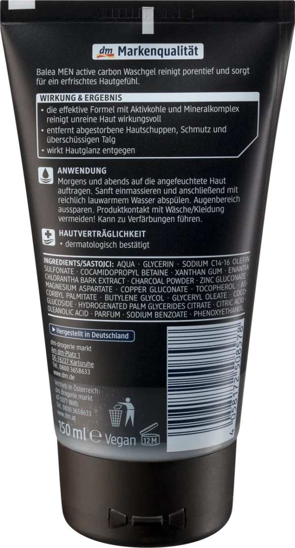 Active Carbon washing gel, 150 ml
