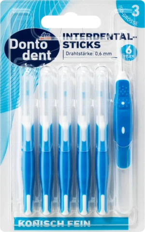 Interdental brushes blue, 6 pieces