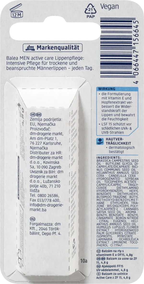 Lip care active care SPF 15, 4.8 g