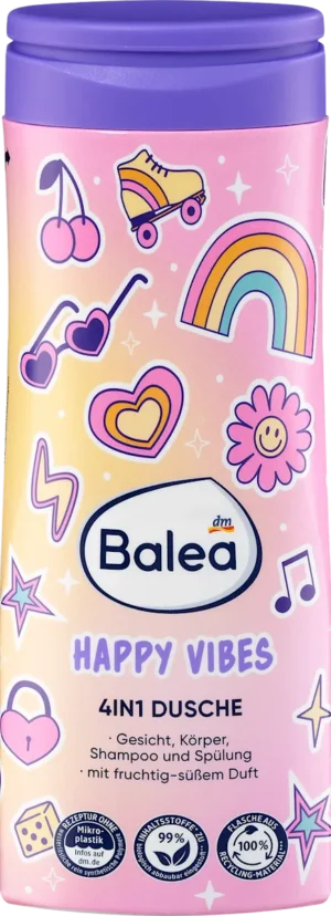 Children's Shower Gel, Shampoo & Conditioner 4in1 Happy Vibes, 300 ml