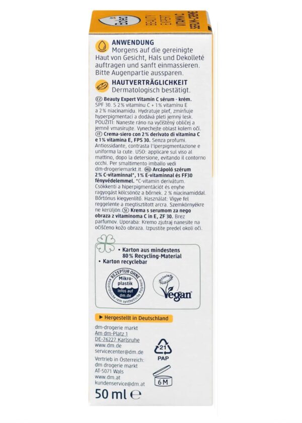 Beauty Expert Vitamin C Serum-Cream SPF 30, 50 ml